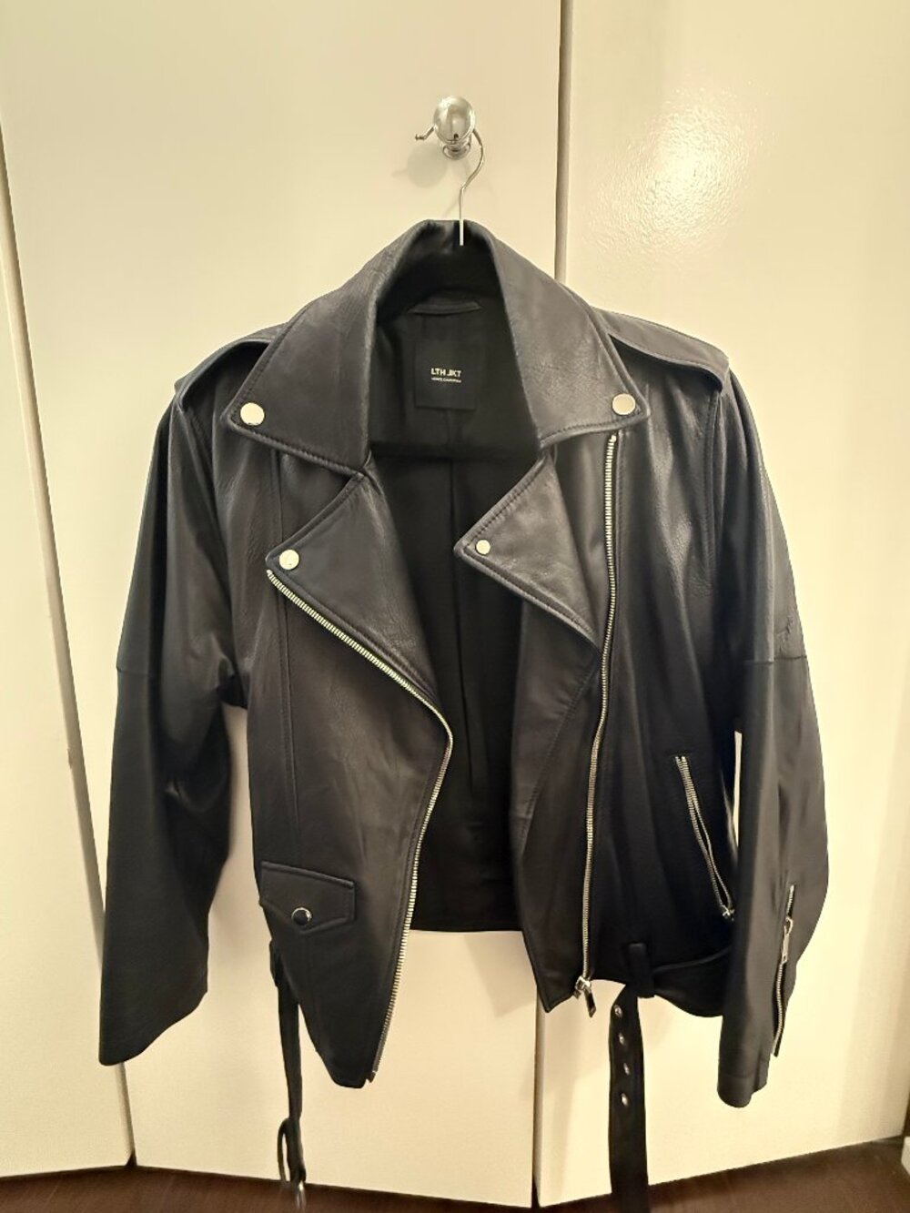LTH JKT | NAVY LEATHER BOMBER | SIZE XS